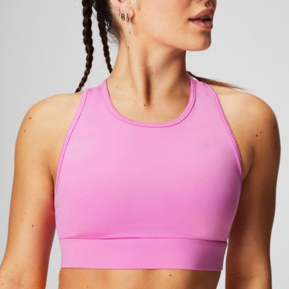 Fabletics Trinity High Impact Pink Sports Bra - Picture 4 of 7